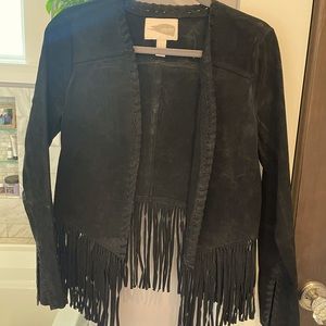 Black Suede Fringe Jacket